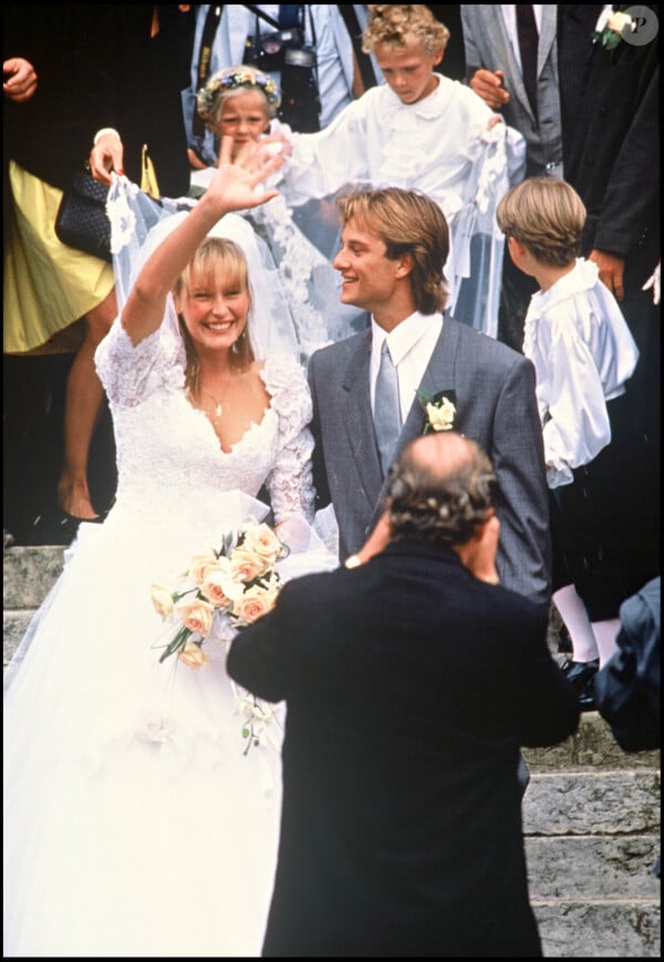 Mariage de David Hallyday et Estelle Lefébure, en Normandie.