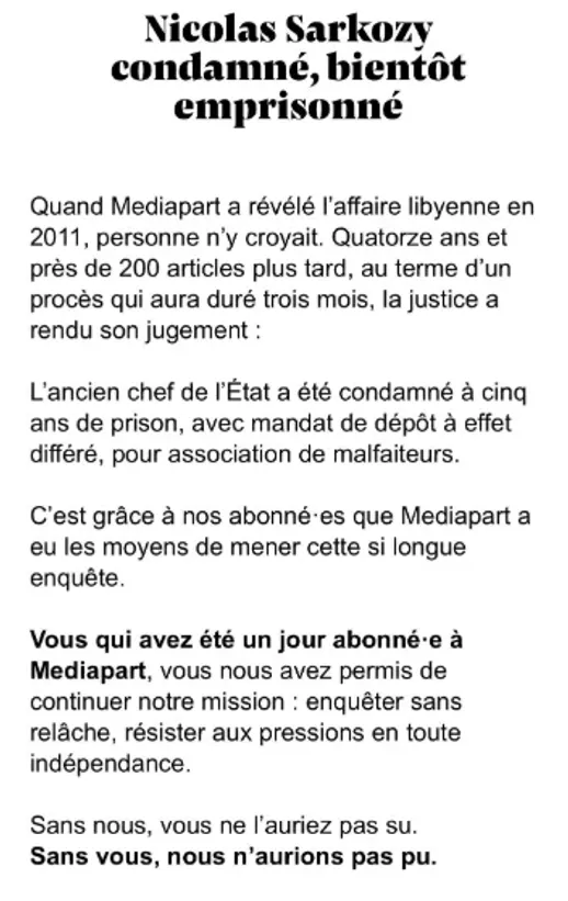 Communiqué Mediapart